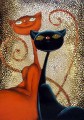 tableau original - Décor de chats abstraite originale